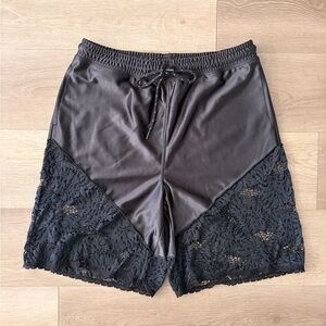 FP Movement by Free People Black Roster Lace Bike Shorts